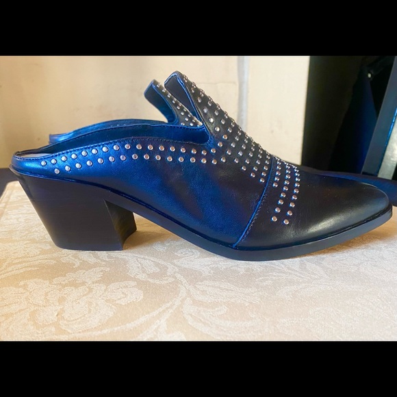 NWT black leather shoes with studs. Absolutely gorgeous. Too small for me. - Picture 2 of 5